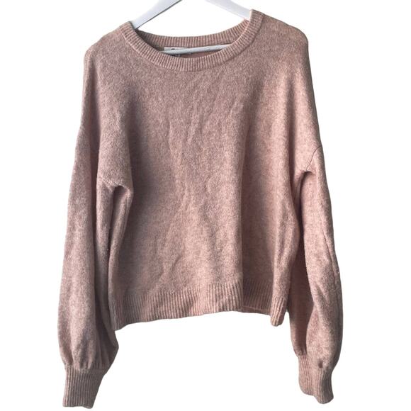 Madewell Plush / Tan Crewneck Long bell Sleeve Sweater - Size S - Picture 1 of 8